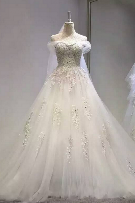 Wedding Dress,wedding Gown,bridal Gown,bride Dresses, Long Wedding Dresses,lace Wedding Dress,applique Wedding Dress,ball Gown Wedding
