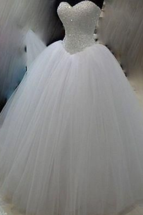 Wedding Dresses, Wedding Gown,bling Beading Sequin Sweetheart A Line Princess Wedding Dresses