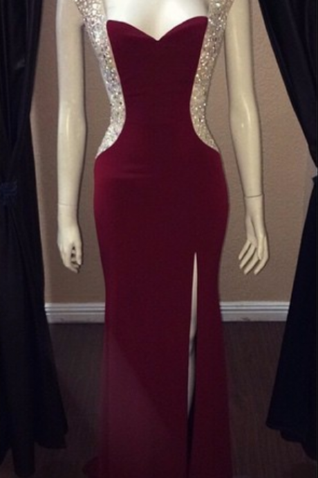 Burgundy Prom Dresses,wine Red Evening Gowns,sexy Formal Dresses,burgundy Prom Dresses, Fashion Evening Gown