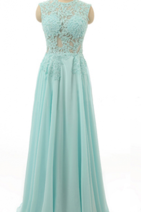 Charming Prom Dress,sleeveless Appliques Chiffon Prom Dress,long Prom Dresses,formal Evening Dress,formal Gown