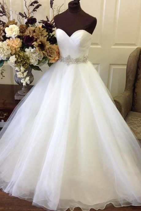 Sweetheart Organza Princess Bridal Wedding Dresses Ball Gowns 2016
