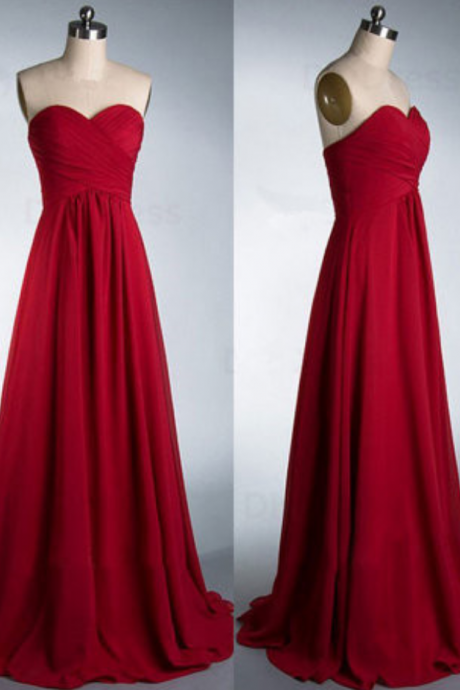 A-line Red Chiffon Bridesmaid Dresses,prom Dresses,occasion Dresses,wedding Party Dresses