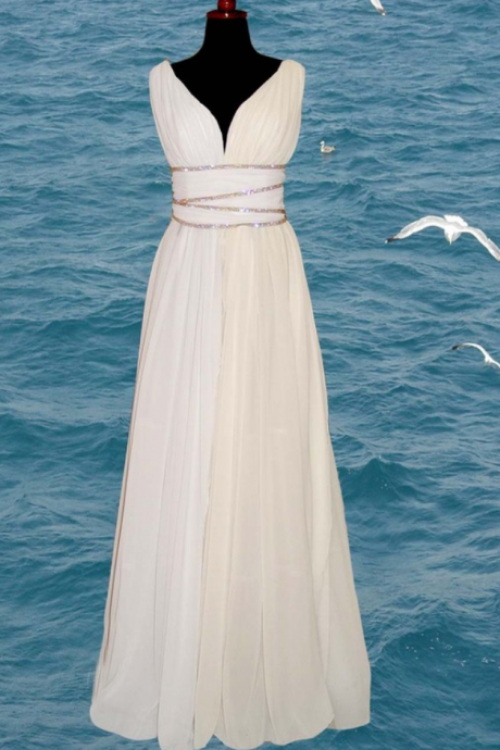 Real Image Sexy Beach Wedding Dresses Vestidos De Novia White A-line Beads Backless Chiffon Wedding Dress Bridal Gowns