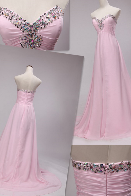 Charming Prom Dress, Sweetheart Prom Dress, A-line Prom Dress, With Diamend Prom Dress, Long Modest Gowns Dresses