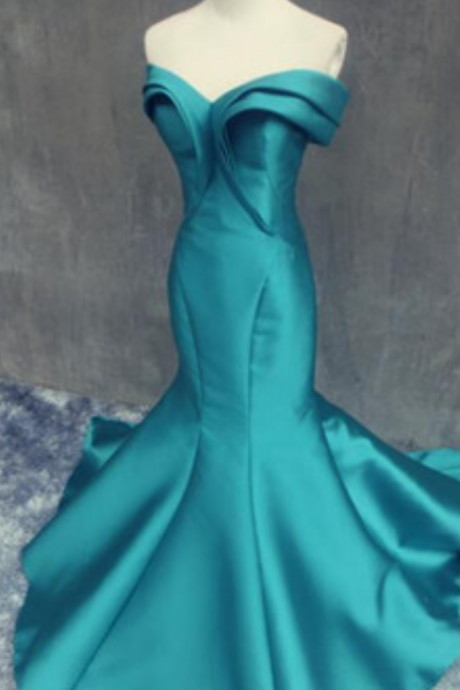 Charming Blue Mermaid Prom Dress,sexy Sleeveless Sweetheart Evening Dress ,sexy Backless Prom Dress