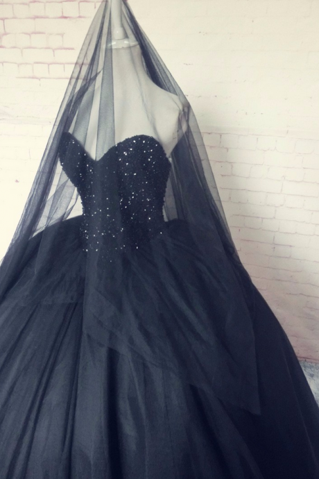 Sweetheart Ball Gown Prom Dresses,quinceanera Dresses,evening Dresses,black Wedding Dresses