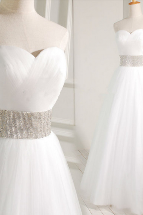 European And American Minimalist White Wedding Dress, Bridal Gown