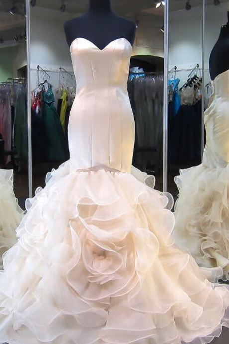 Wedding Dresses,luxury Wedding Dresses, Ruffled Flower Wedding Dresses, Bridal Gown