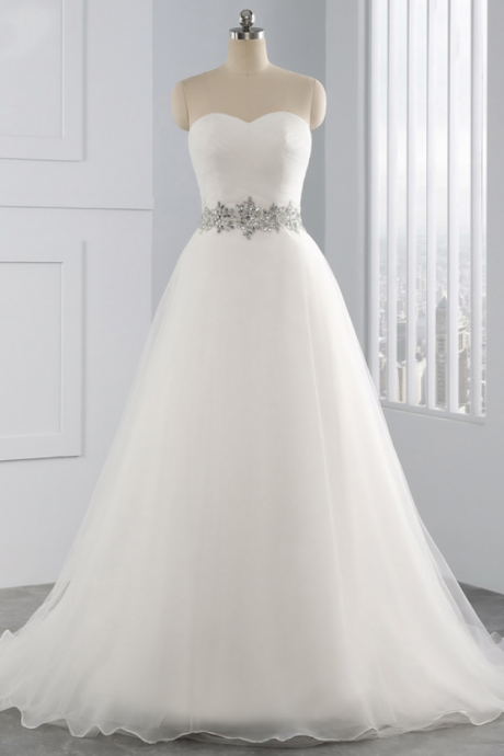 Long Wedding Dress, Hot Sale Wedding Dress, Tulle Bridal Dress, Sweet Heart Wedding Dress