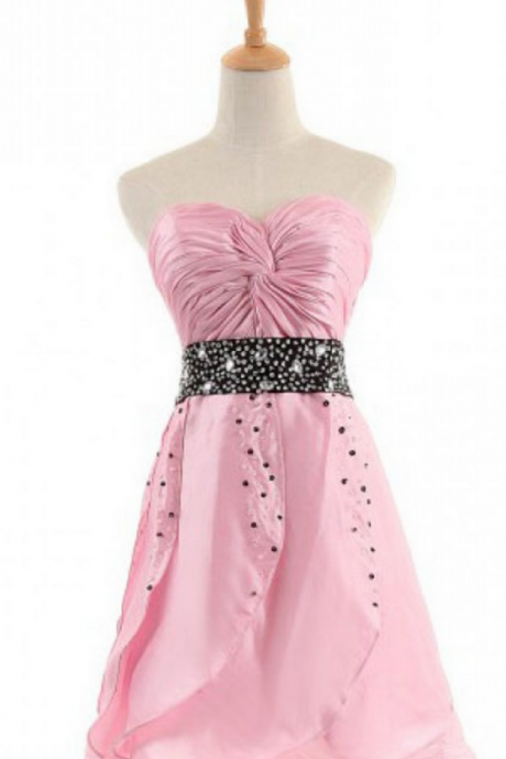 Pink Homecoming Dresses Sleeveless Aline Sweetheart Neckline Zippers Above Knee
