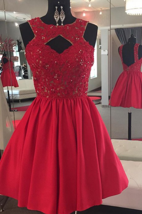 Elegant Red Prom Dress, Mermaid Bodycon Party Dress, Sexy Illusion ...
