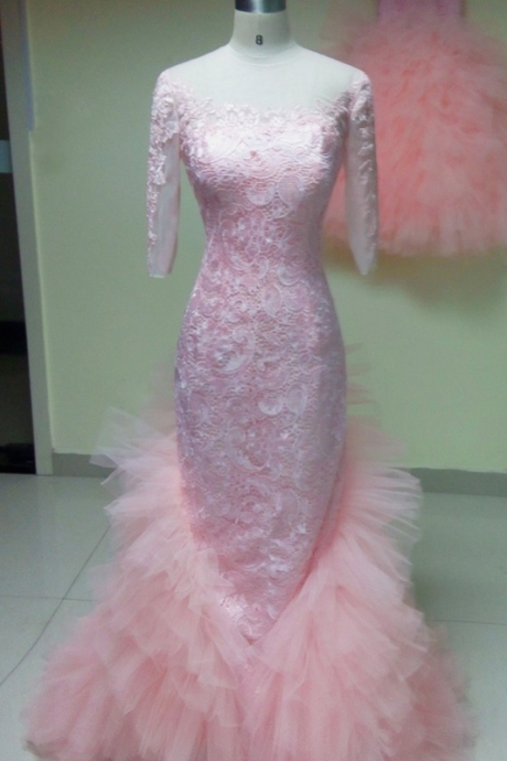  Cheap prom dresses Mother Daughter Matching Dresses Noche Cortos Elegant Mermaid Lace Evening Dresses