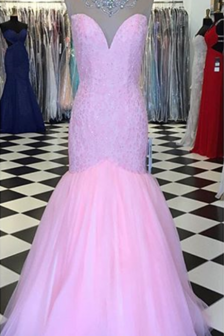 Prom Dresses Prom Gown,pink Prom Dresses,sparkle Evening Gowns,mermaid Formal Dresses