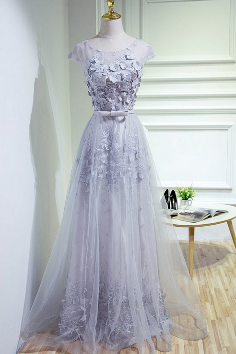 Gray Prom Formal Dress Prom Dress Prom Dress