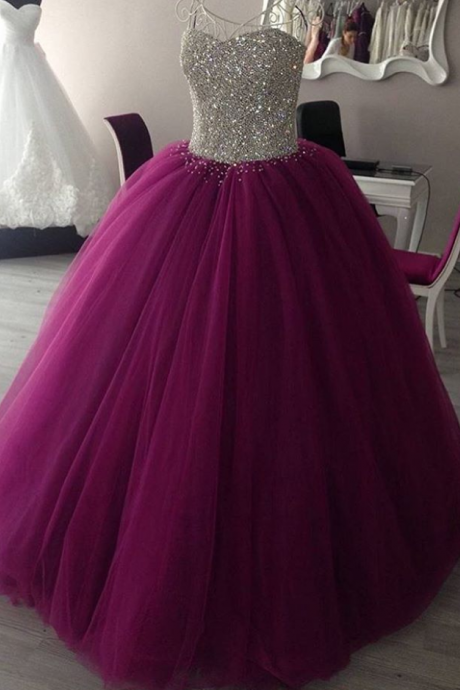 Prom Dress Ball Gown, Purple Princess Ball Gowns Sweet 16 Dresses, Quinceanera Dresses