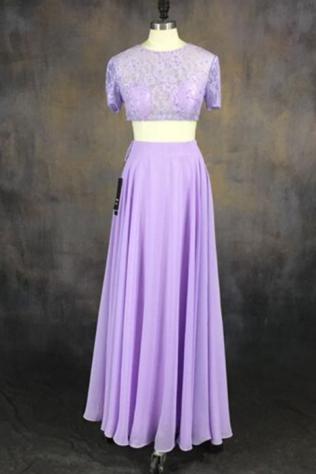 Purple Sweetheart Two-piece Female Fashion Prom Dress Floor Length Pleated Skirt Formal Cocktail Dress