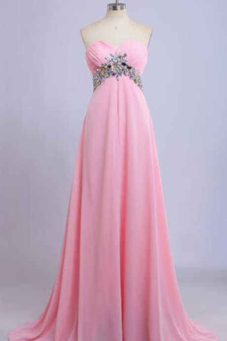 Women's Fashion Tube Top Dresses Pink Floor Length Cocktail Dresses