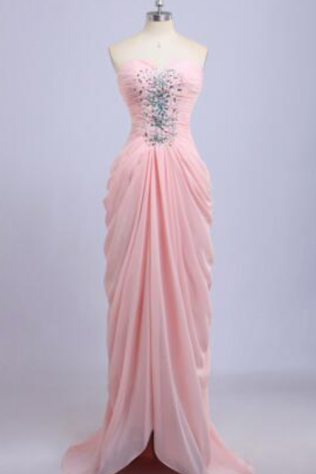 Dresses Pink Mermaid Prom Dresses Elegant Sticky Crystal Sweetheart Long Dresses Bra Sexy Fashion Women Sleeveless Dress