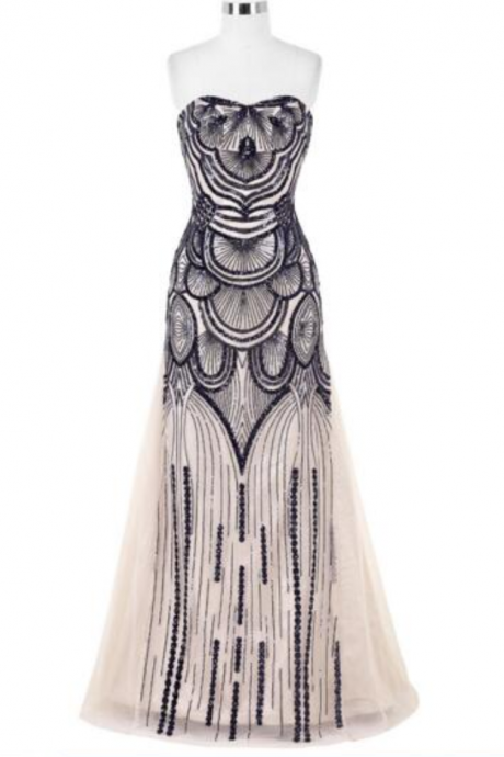 Fashion Mermaid Package Hip Skirt Beaded Sequined Prom Dresses Sleeveless Dress Play Dress Bra