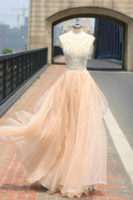Elegant Female Long Skirt Sleeveless Pale Pink Applique Dress Tulle Fashionable Female Playing Dress