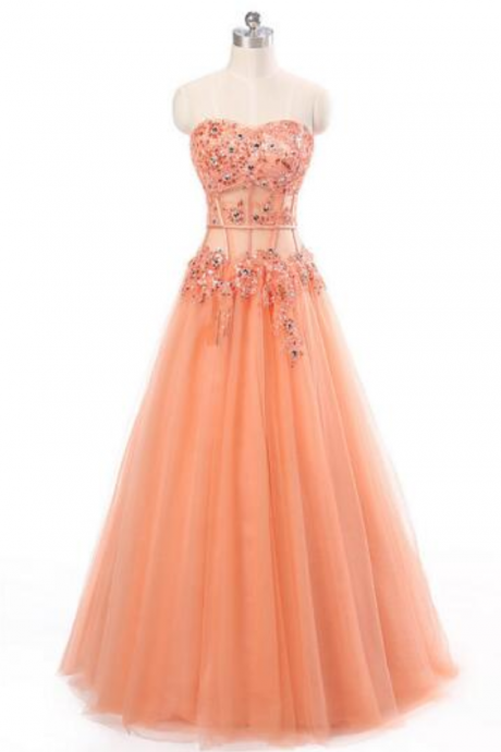 Women&amp;#039;s Fashion Pink Sleeveless Dress Applique Sequins Bra Waist Prom Dresses Long Evening Dress Perspective