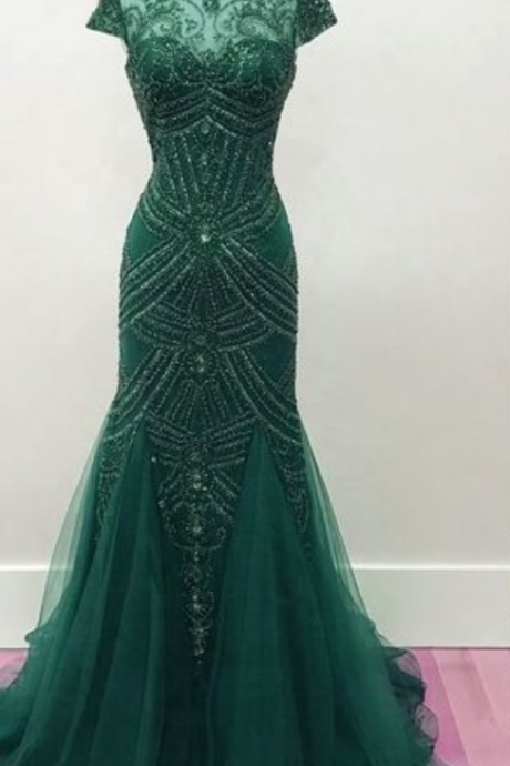 Fully Beaded Mermaid Prom Dresses,pageant Evening Gowns,fashion Prom Dress,sexy Party Dress,custom Made Evening Dress