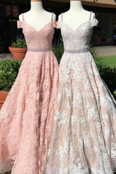 A-line Prom Dress Straps Tulle Long Prom Dresses/evening Dress