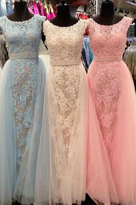 Gorgeous Appliques Prom Dress, Long Chiffon Tulle Prom Dress/evening Dress