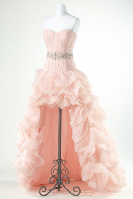 Prom Dress,charming Prom Dress,high Low Prom Dress,strapless Prom Dress
