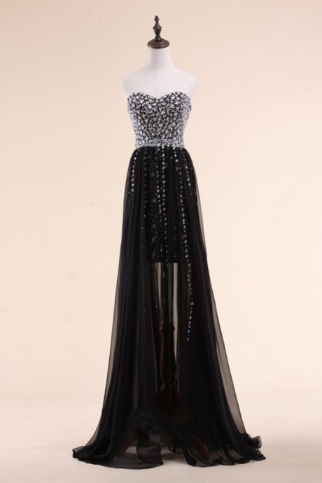 Black rhinestones prom dress cocktail dress / party dress