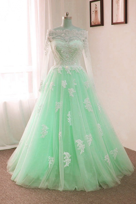 Off The Shoulder Tulle Floor Length Wedding Dresses Lace Appliques