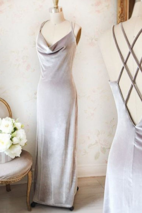 Simple Spaghetti Straps Prom Dress,sleeveless Floor Length Evening Dress