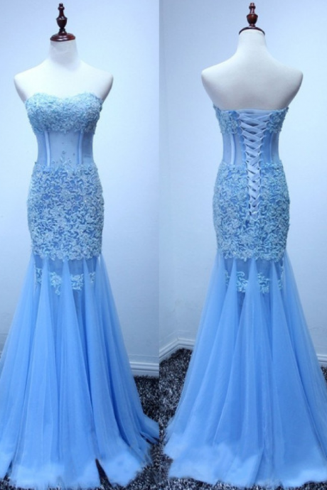 Real Made Mermaid Sexy Appliques Prom Dresses,long Evening Dresses,prom Dresses