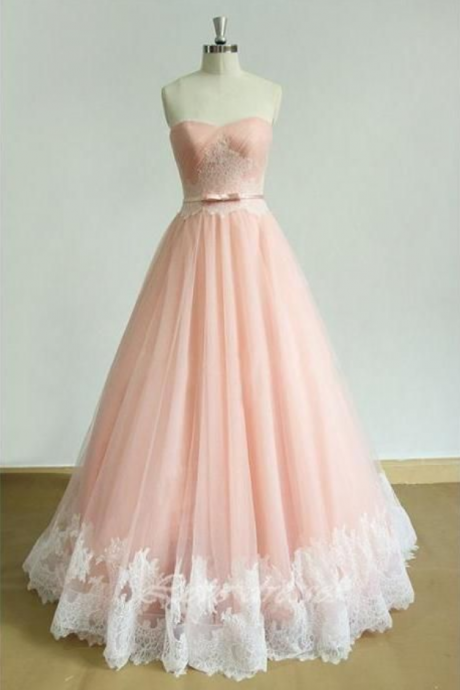 Charming Prom Dress,a-line Prom Dress,appliques Prom Dress,tulle Prom Dress,sweetheart Evening Dress, Pink Prom Dress, Green Prom Dress