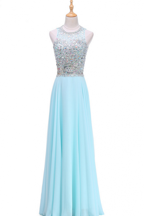 Arrial Vintage Evening Dresses Aqua Blue Long Evening Dress Crystal Top Robe Prom Dress Prom Dress