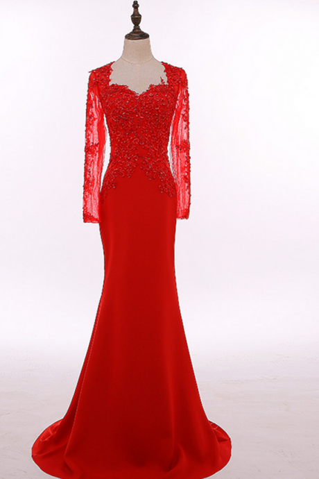 Design Vestido De Long Red Evening Dress Formal Dresses Custom Made Prom Dress