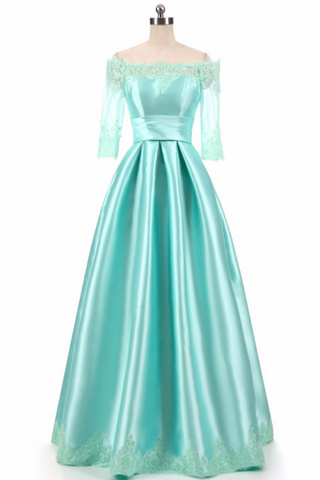 Floor Length Satin Formal Emerald Mint Green Lime Dark Sexy Long Evening Dresses Mother Of The Bride Wear Made In China