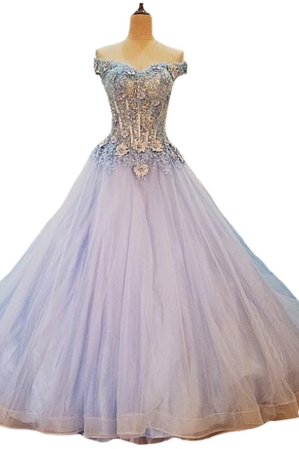 New Luxury Evening Dress High-end Blue Lace Flower with Beading A-line Long Prom Formal Dresses Custom Party Gown