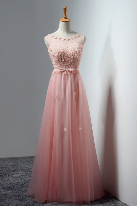 Sweet Lace Flower Long Bridesmaid Dresses Plus Size Floor-length Bridal Banquet Party Formal Dress Robe De Soiree