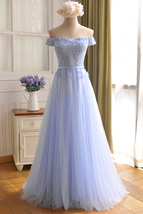 Robe De Soiree Ssyfashion Bridesmaid Dresses The Sweet Light Blue Lace Cap Sleeve Banquet Elegant Long Party Formal Dresses