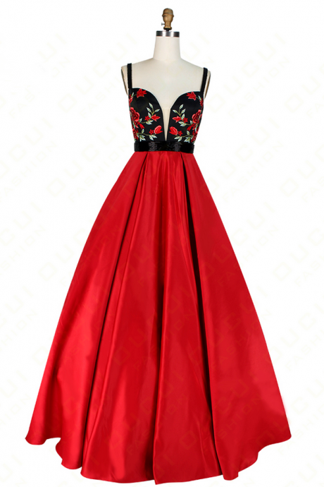 Stain Ball Gown V Neck Formal Long Evening Dresses Prom Party Embroidery Beading Real Photos
