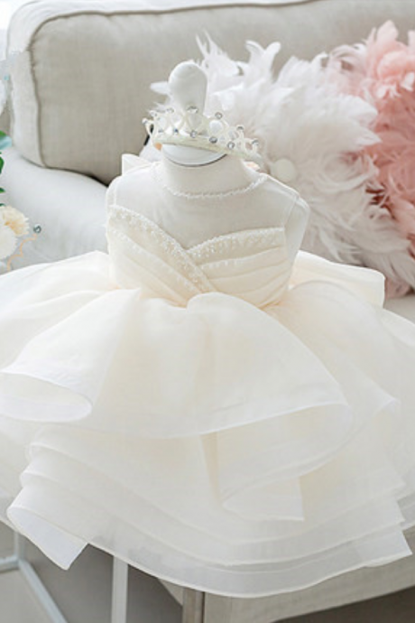 Flower Girl Dress, White Flower Girl Dress, White Baby Dress, Flower Girl Dresses, Baby Girl Birthday Dress, White Bridesmaid Dress, Children