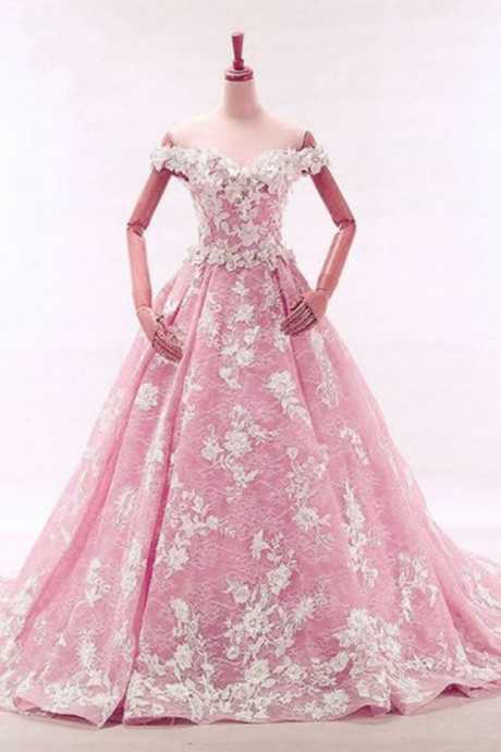 Blush Wedding Dress,pink Wedding Dress,ball Gowns Wedding Dress,lace Wedding Dress,wedding Dresses 2018,w906