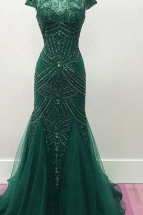 Beaded Mermaid Prom Dresses,Mermaid Pageant Evening Gowns,Fashion Prom Dress,Sexy Party Dress,Elegant Evening Dress