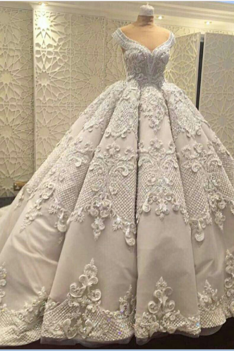  Gorgeous Wedding Ball Gown Prom Dresses,Elegant Prom Gowns ,Applique Evening Dresses,Fashion Prom Dress,W1220