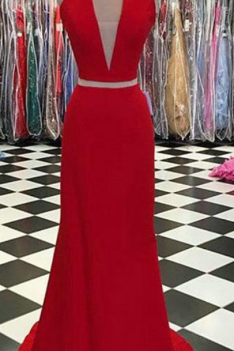 Sexy Red Mermaid Prom Dress, Long Prom Dresses, Sleeveless Evening Dress, Long Dress For Party