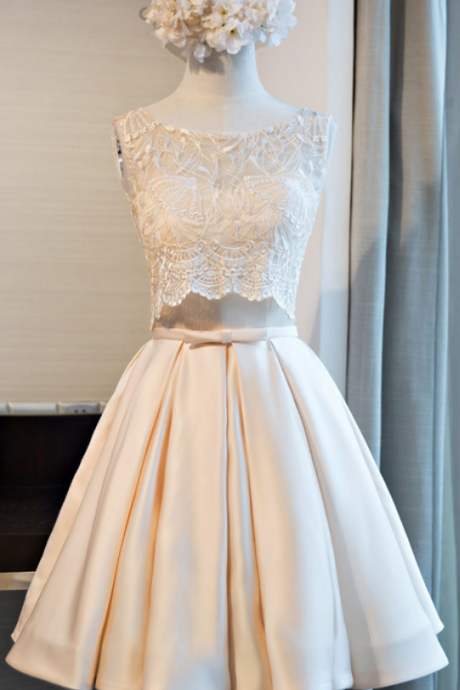 Short Bridesmaid Dress, Lace Bridesmaid Dress, Satin Bridesmaid Dres