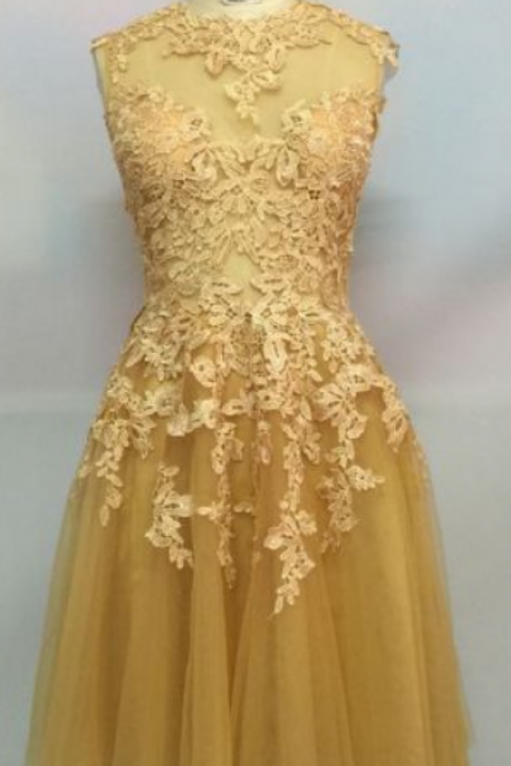 O Neck Party Dresses, Short Prom Dresses, 2018 Homecoming Dress Cute Dress Short Prom Dress Party Dress ,gold Tulle Short Prom Dress Party