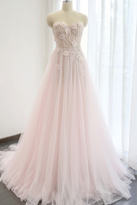 Charming Wedding Dress, A Line Pink Long Wedding Dresses, Sexy Sleeveless Evening Dress, Formal Gown,evening Dresses,prom Gowns, Formal Women