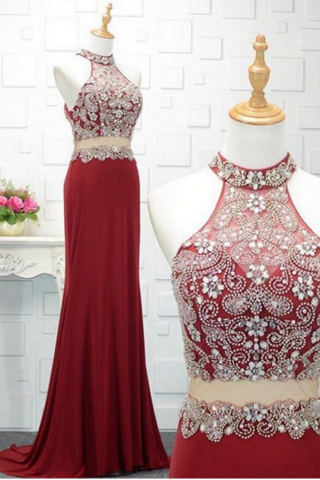 Charming Prom Dress, Sexy Two Piece Prom Dresses, Long Evening Dress, Formal Gown